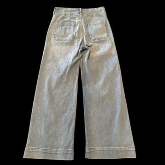 Maeve Anthropologie The Colette Wide Leg Jeans Light Wash Blue High Rise 26 - Picture 4 of 8